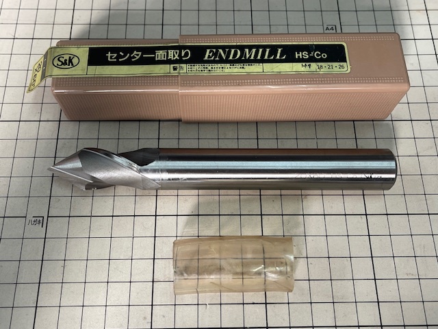 S&K センター面取り ENDMILL HS-Co Φ20X60° 未使用・在庫品 送料無料 拍卖