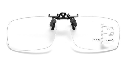 老眼鏡 クリップ式跳ね上げ 遠近両用累進 ブルーライト(度数:+2.00)拍卖