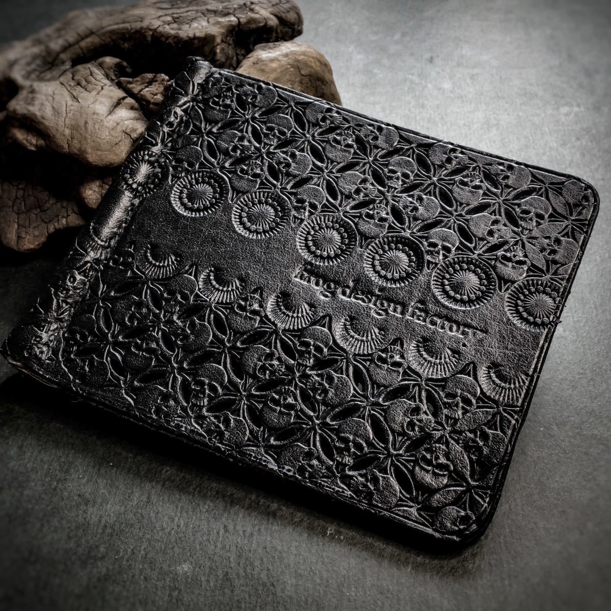 【Money Clip】牛革製マネークリップ skull mix拍卖