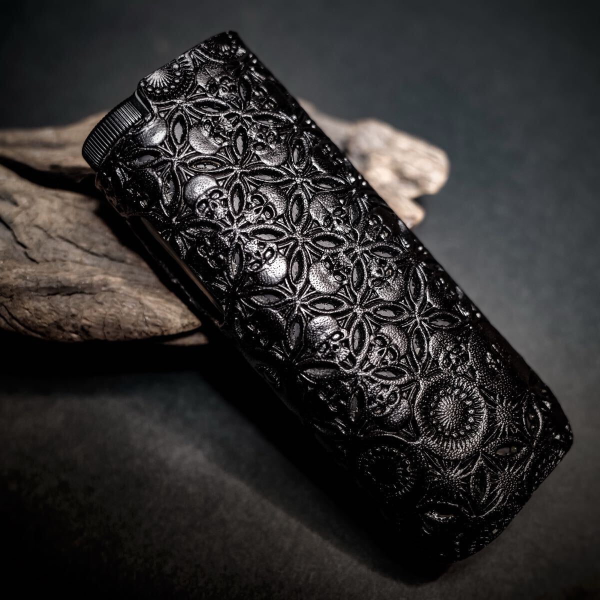 【glo hyper pro / glo hyper】グローハイパープロ / グローハイパー レザーカバー 〝髑髏混〟漆黒拍卖