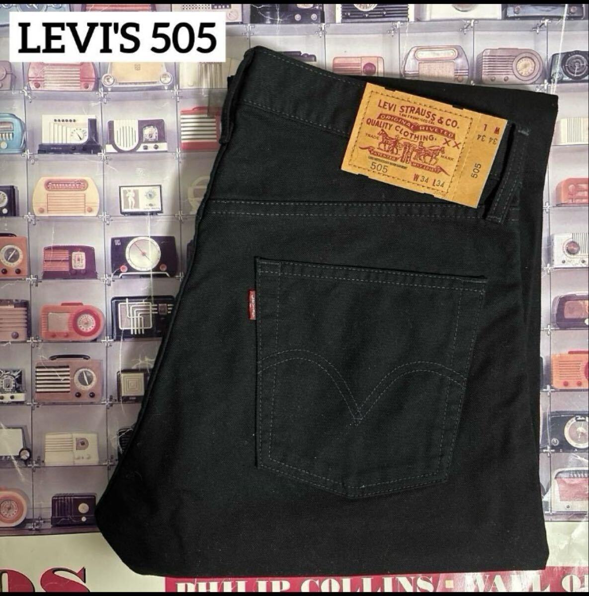 LEVI'S505後染めブラックデニムパンツW34ジーンズ日本製ヴィンテージ拍卖