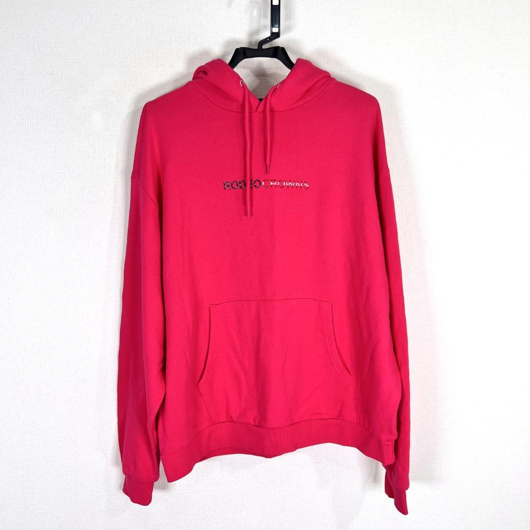 【RODEO CROWNS】ロデオクラウンズ ピンク プルオーバーパーカーフード付き スウェット 女性用 レディース Fサイズ フリーサイズ【a028】拍卖