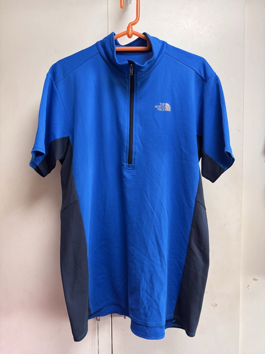 送料格安スピード発送!美品★ザ・ノースフェイス吸汗速乾ジップTシャツ★XLサイズジョギングハイキング登山トレランマラソン拍卖