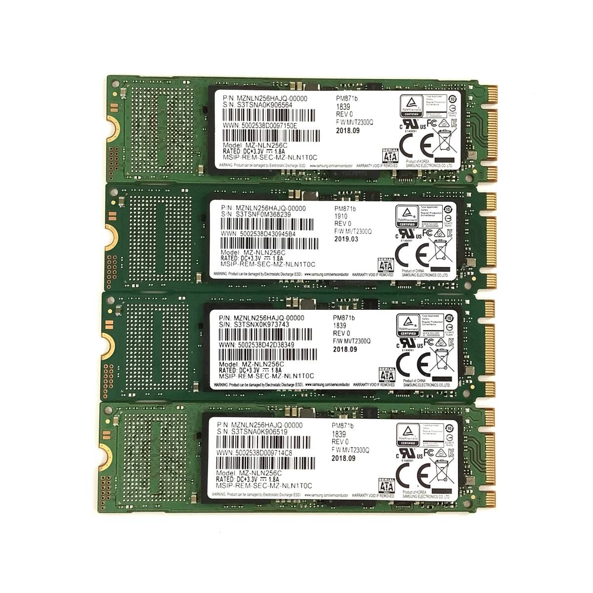 S70924159 SAMSUNG M.2 SATA 256GB SSD 4点 【中古動作品】拍卖