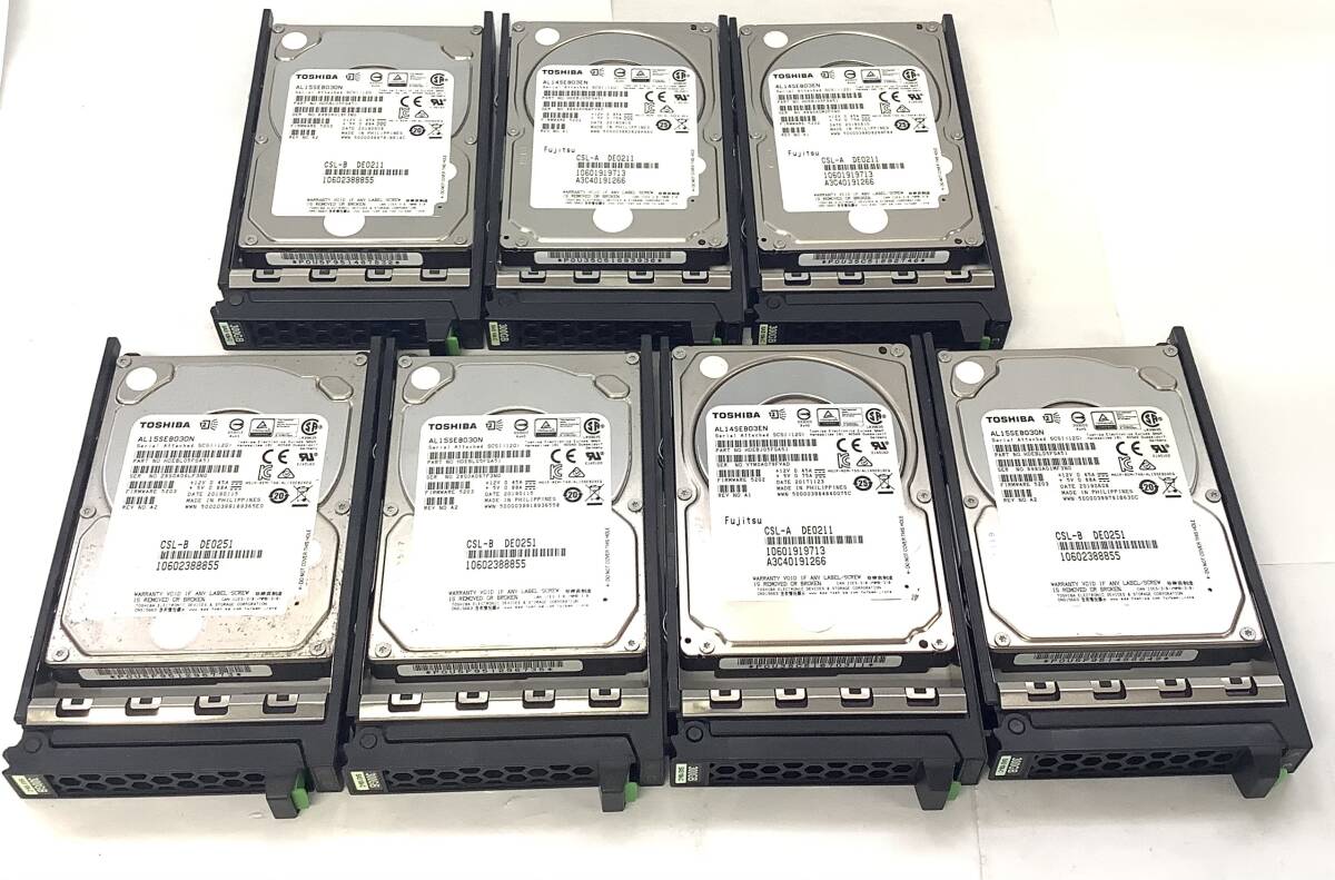 S7092631 TOSHIBA 300GB SAS 10K-C 2.5インチ HDD 7点 【中古動作品】拍卖