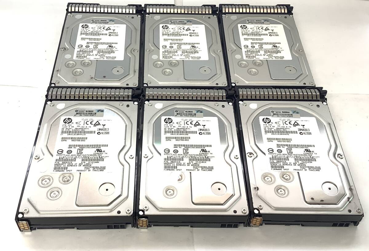 S7091731 HP 2TB SAS 7.2K 3.5インチ HDD 6点【中古動作品】拍卖