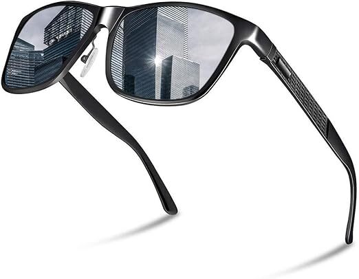 【新品】 偏光サングラス UV400 紫外線カット メタルフレームスポーツサングラス ブラック拍卖