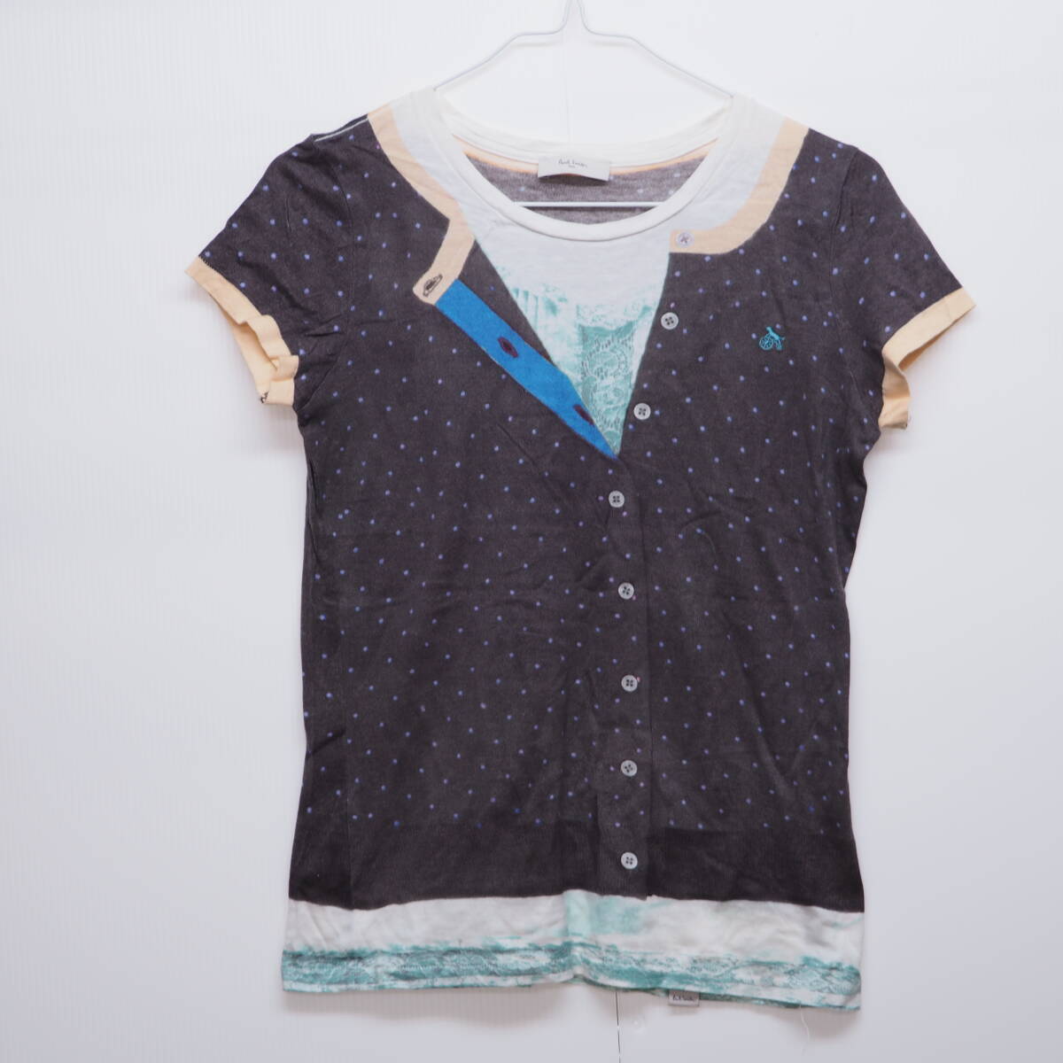 ポールスミス 騙し絵 だまし絵 Tシャツ レディース 猫ちゃん刺繍 日本製 Sサイズ拍卖