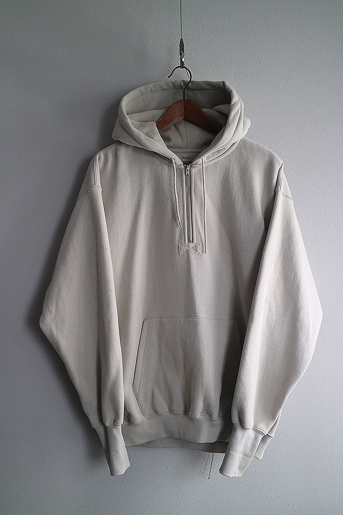 PWA COMPLETE-FIT 12.5oz H/Z HOODIE プア コンプリート フィット ハーフジップ フーディー ベージュ S拍卖