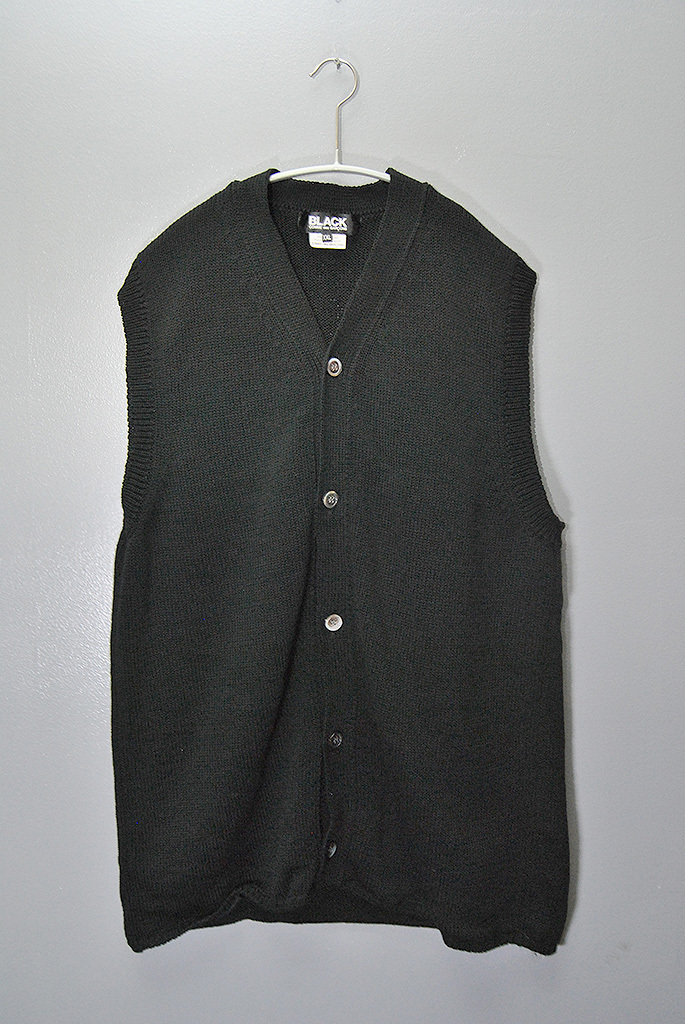 BLACK COMME des GARCONS Knit Vest ブラック コムデギャルソン ニット ベスト ブラック XXL拍卖