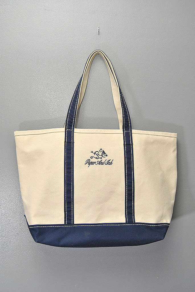 Paper & Ink Cotton Club Dragon Logo Tote Bag ペーパーアンドインク コットンクラブ ドラゴン ロゴ トートバッグ エクリュ ネイビー拍卖