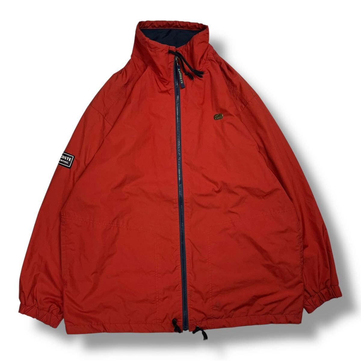 (TK0909) LACOSTE ラコステ ウインドブレーカー ジップアップ ジャケット レッド メタルロゴ 定番 カジュアル 4拍卖
