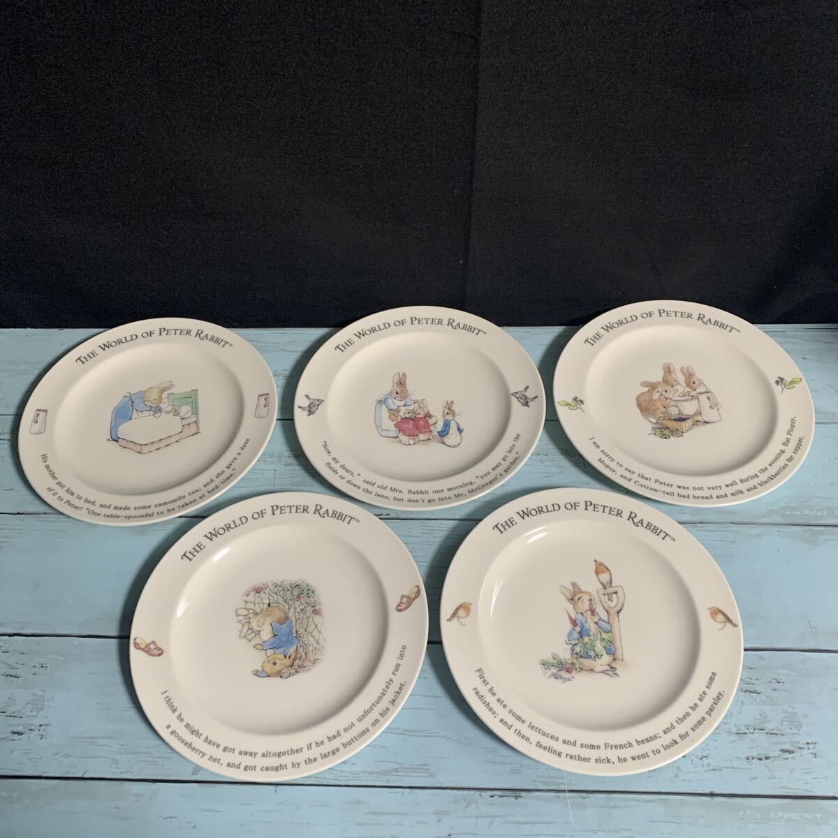 皿 プレート THE WORLD OF PETER RABBIT ピーターラビット お皿 5枚セット 洋食器 (A-3027)拍卖