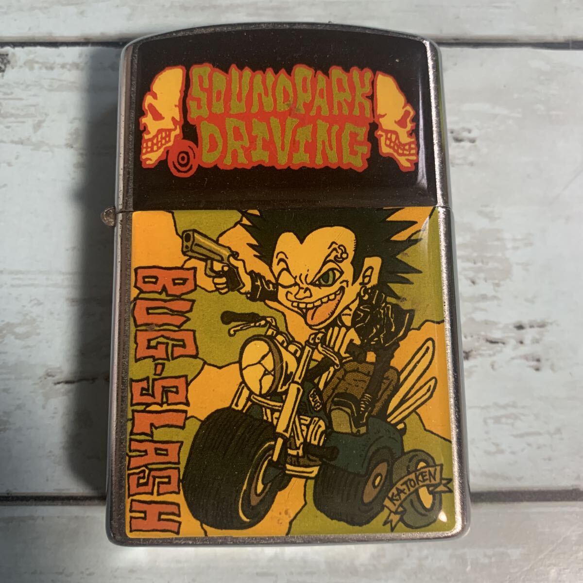 ジャンボライター オイルライター 大 SOUNDPARK DRIVING ビンテージ BUG-SLASH ヴィンテージ アンティーク 喫煙具 コレクション (A-3081)拍卖