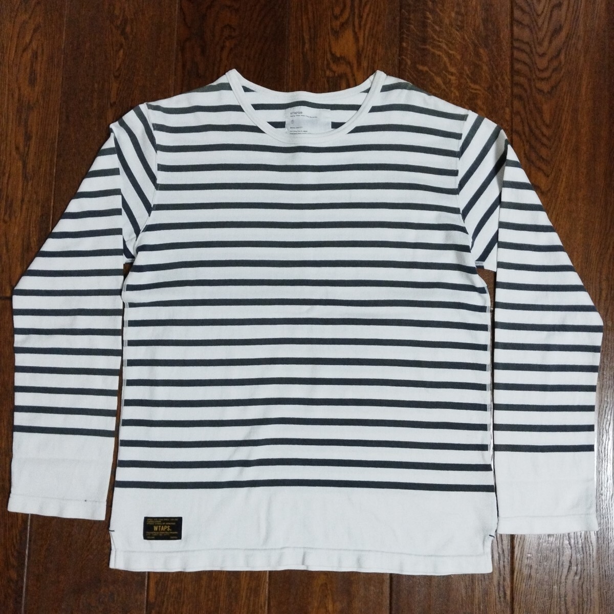 WTAPS ダブルタップス               長袖ボーダーTシャツ ホワイト×ブラック拍卖