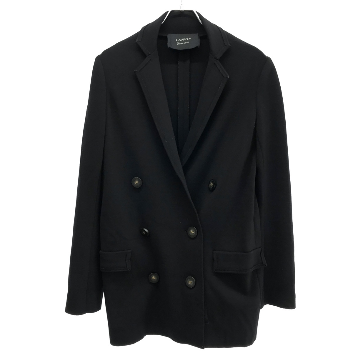LANVIN ランバン 14AW ジャージーダブルコート ブラック 36 ITEL4R7LT7O8拍卖