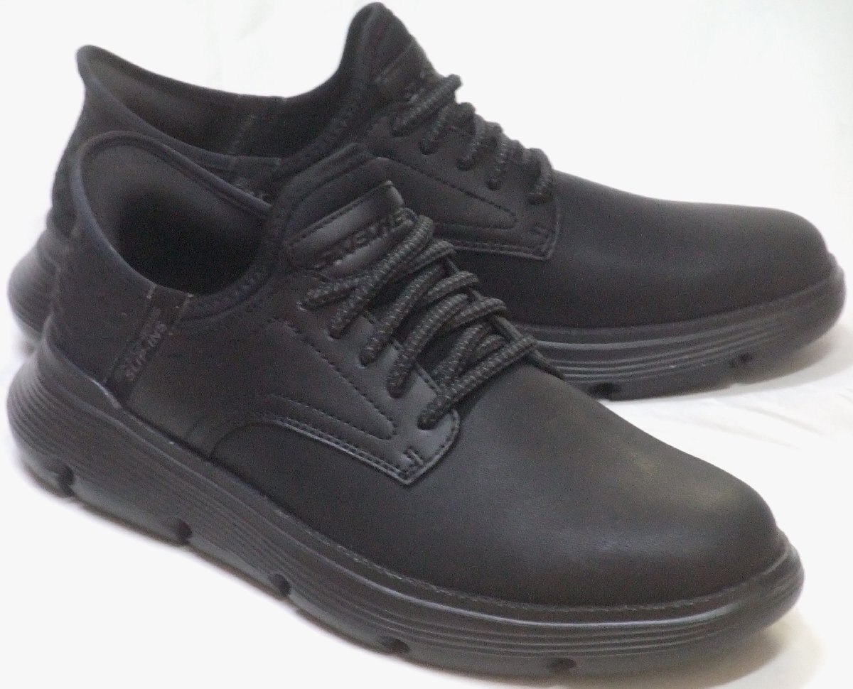 送料無料 スケッチャーズ GARZA-GERVIN スリップインズ ブラック 27.0cm ハンズフリー スリッポン ビジネス カジュアル 紳士靴 205046 BBK拍卖