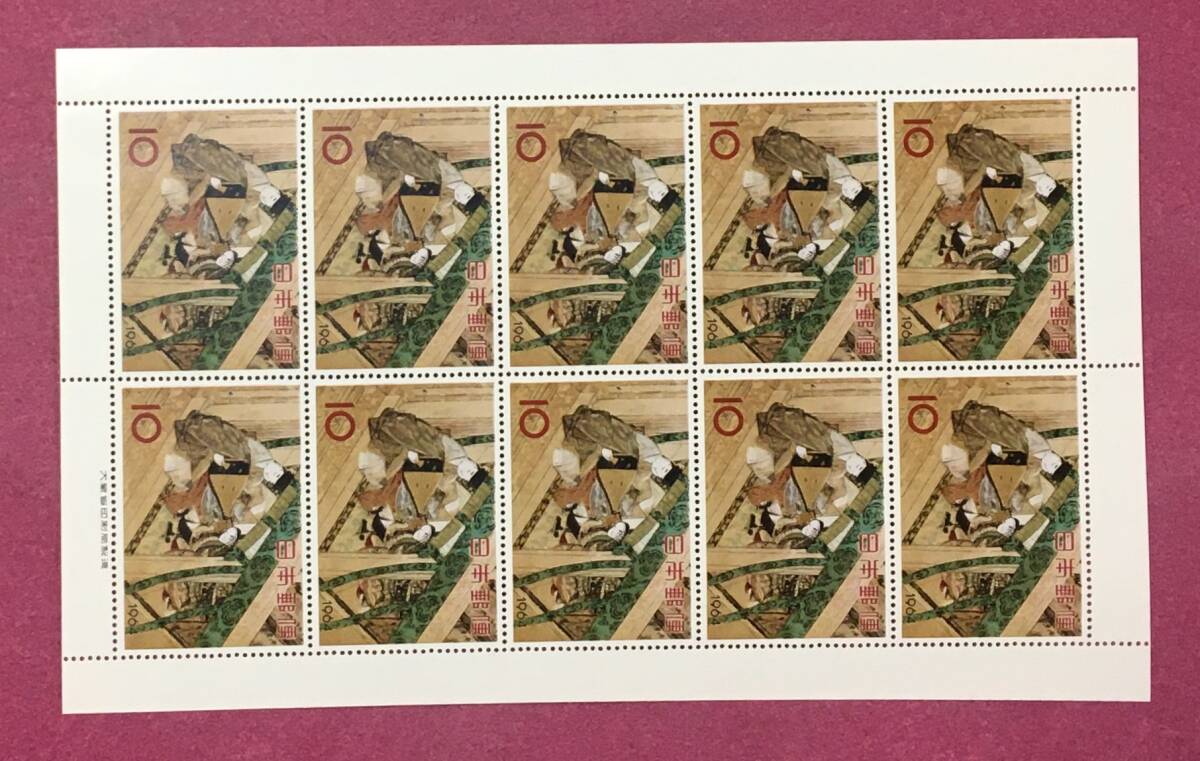 切手趣味週間 宿木 1964年 10面シート 未使用品 1拍卖