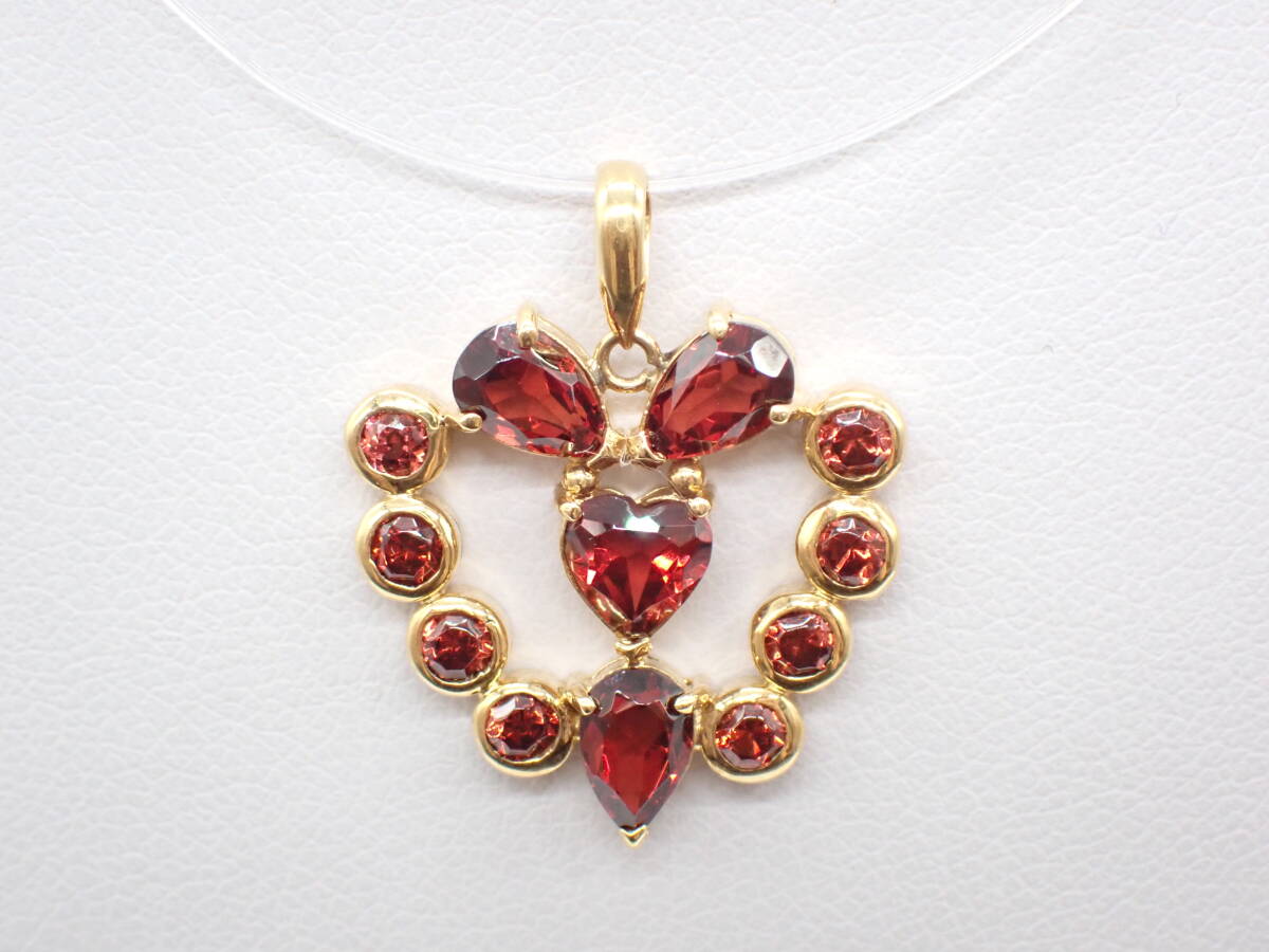 未使用品 アルマンディンガーネット 3.3g K18 ペンダントトップ拍卖
