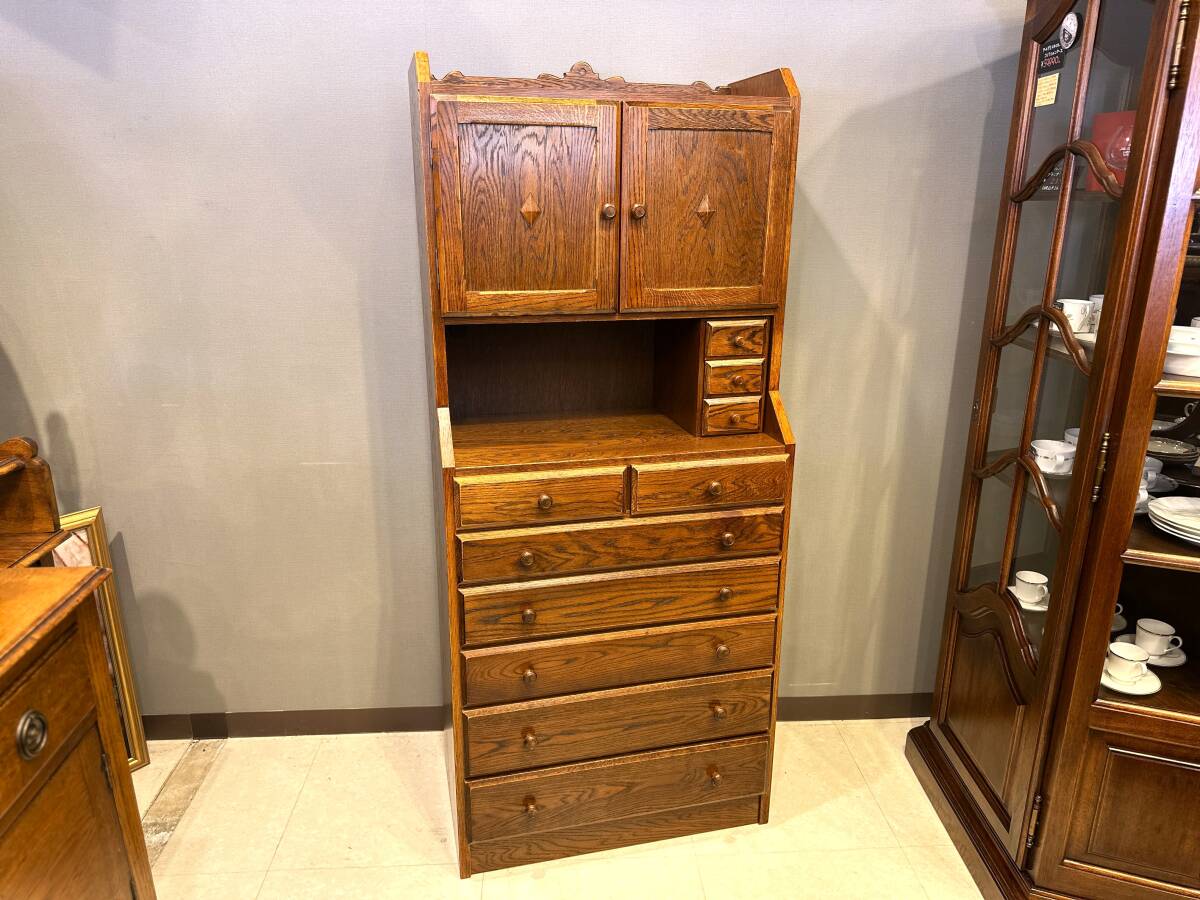 5I02 三越ブルージュ ブリティッシュカントリースタイル マルチオークチェスト リビングキャビネット拍卖