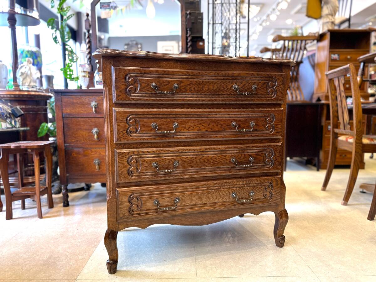 5I10 三越ブルージュ ルーマニア クラシックスタイルミドルチェスト 箪笥 たんす拍卖