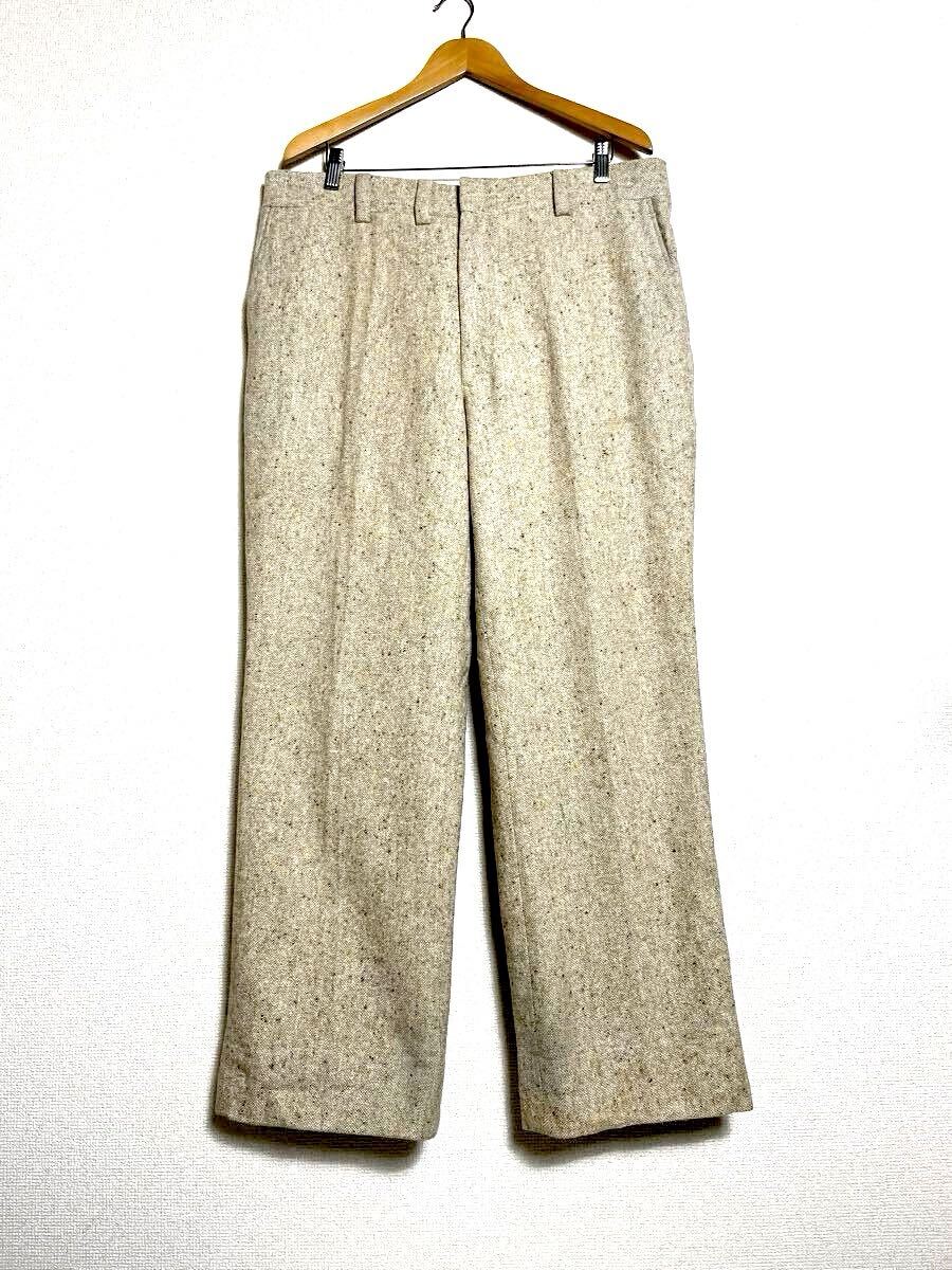 60s USA製 ビンテージ ネップ ツイード トラウザース スラックス ストレート ワイド パンツ /タウンクラフト シアーズ マクレガー ツィード拍卖