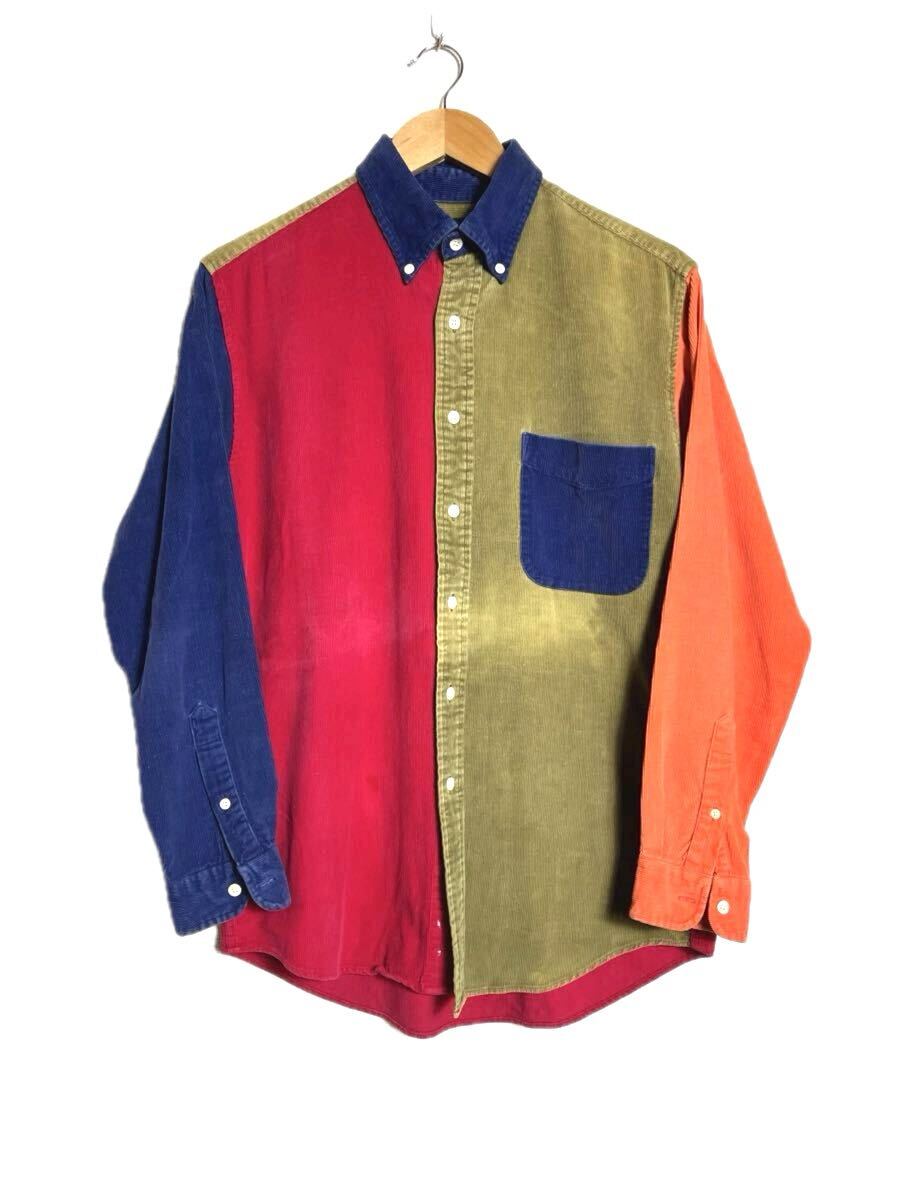 80s 90s 巨人タグ J.CREW コーデュロイ マルチカラー 長袖シャツ ビンテージ クレイジー ジェイクルー /ラルフローレン ブルックス拍卖