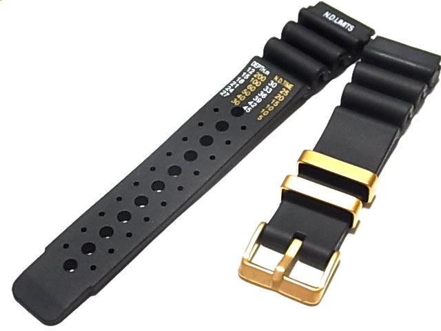ダイバーデザイン ウレタンラバー 金色バックル ND 黒 22mm 3NDLIMIT18 拍卖