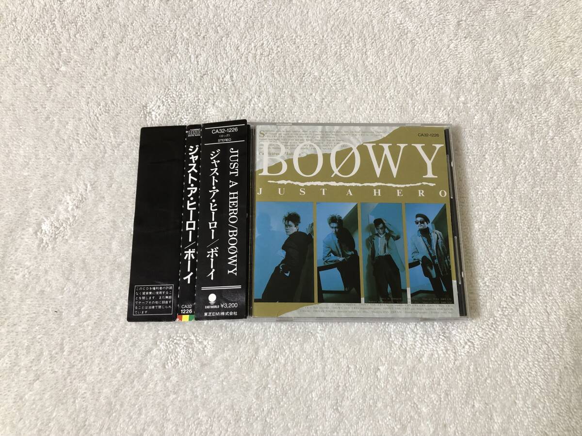 CA32-1226 帯付 消費税表示無 3200円 BOOWY ボーイ ボウイ JUST A HERO ジャスト・ア・ヒーロー 氷室京介 布袋寅泰拍卖