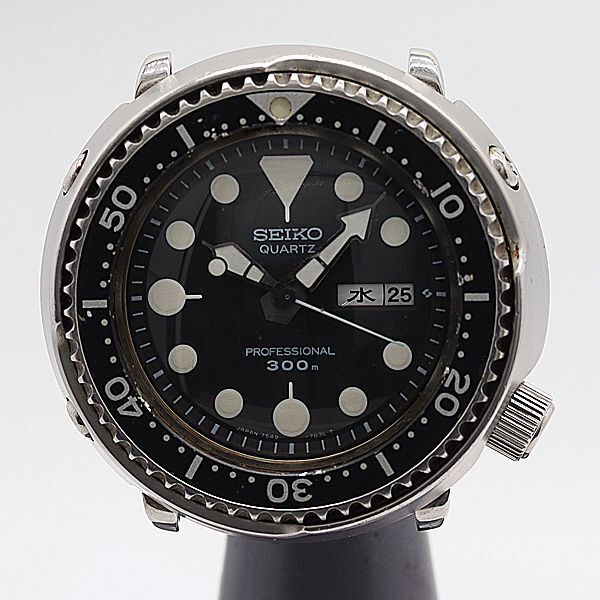 デッドストック級 セイコー QZ 7549-7010 プロフェッショナル 300M ダイバー黒文字盤 トップのみ メンズ腕時計 STU 382ABC5195500拍卖