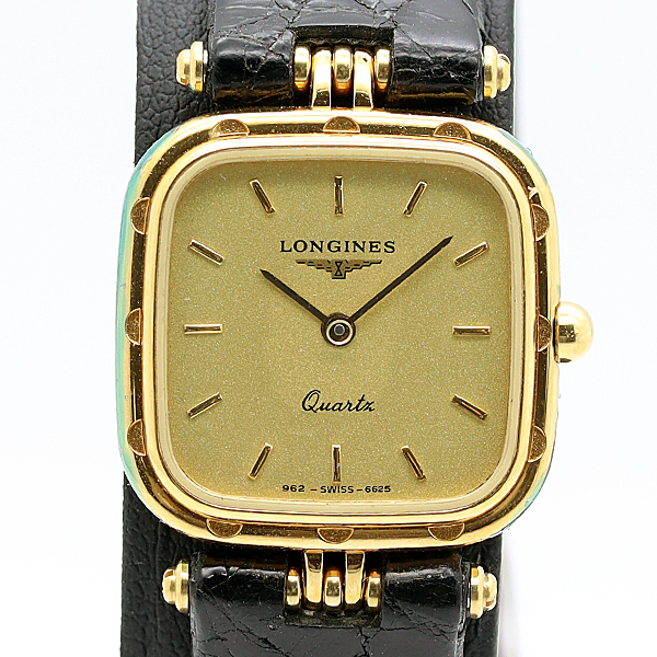デッドストック級 稼働 美品 ロンジン コンクエスト 21264511 ゴールド文字盤 QZ レディース腕時計 0517000 5ERT KTU ABC16147拍卖