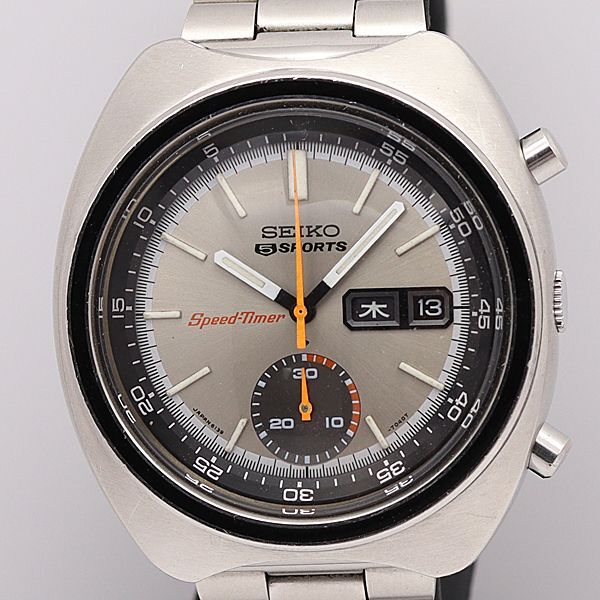 デッドストック級 稼働 良品 セイコー AT 6139-7020 セイコー5スポーツ スピードタイマー グレー文字盤 メンズ腕時計 759ABC5208500KYM拍卖