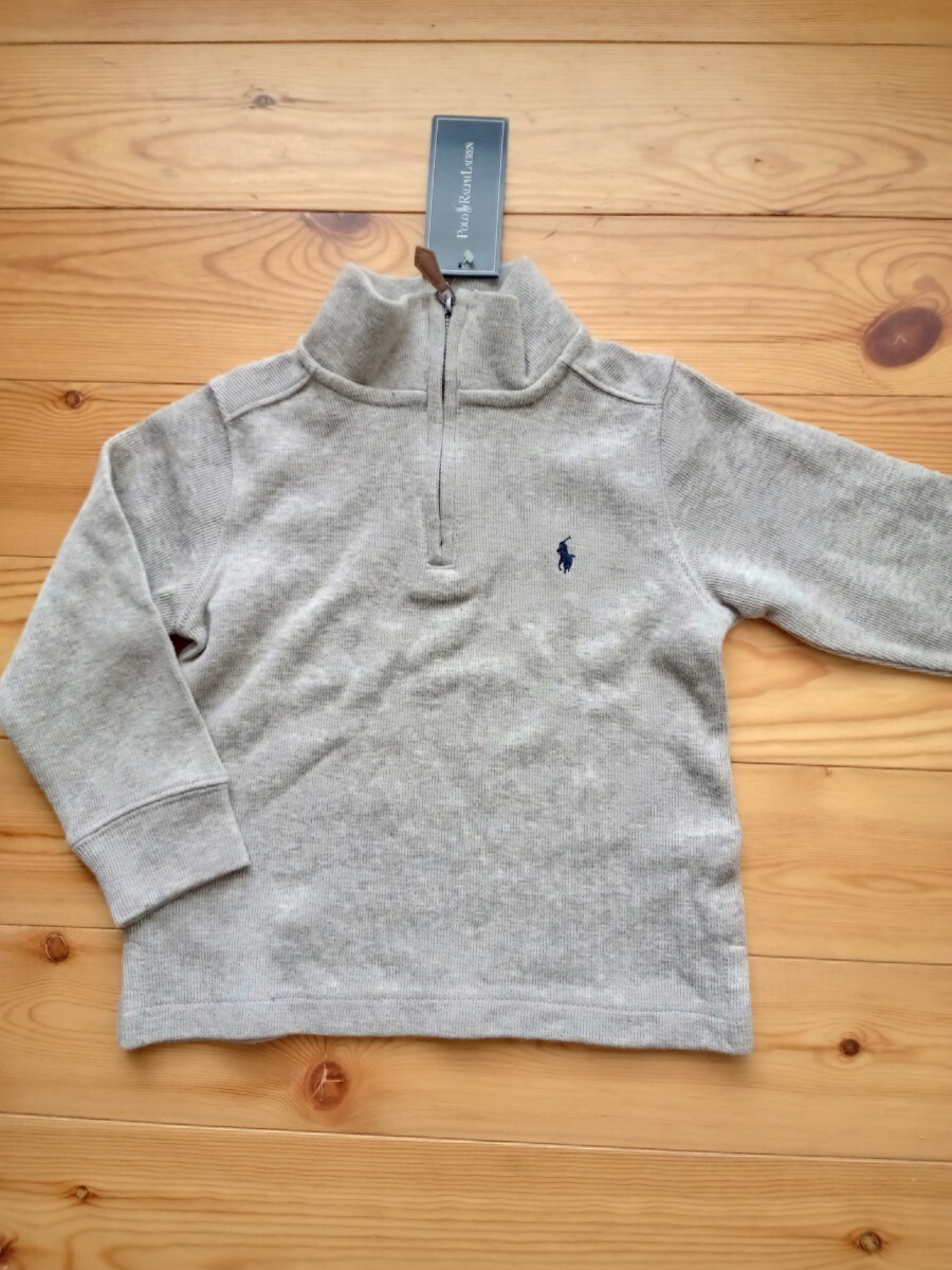 新品タグ付★ポロ ラルフローレン【100cm】長袖トレーナー★グレー未使用美品パーカートップスカットソー拍卖