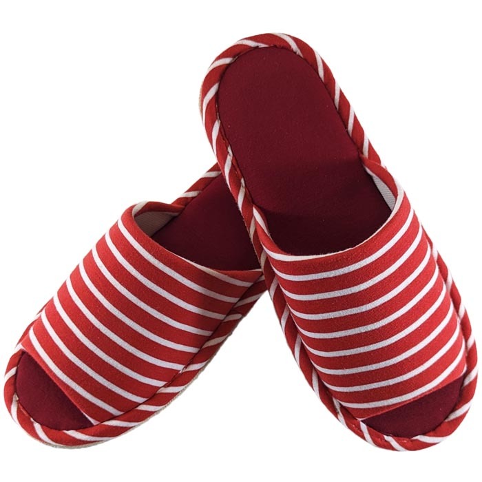 スリッパ ニット ボーダー レッド 赤 おしゃれ かわいい ソフト 室内履き ポイント利用 ポイント 消化拍卖