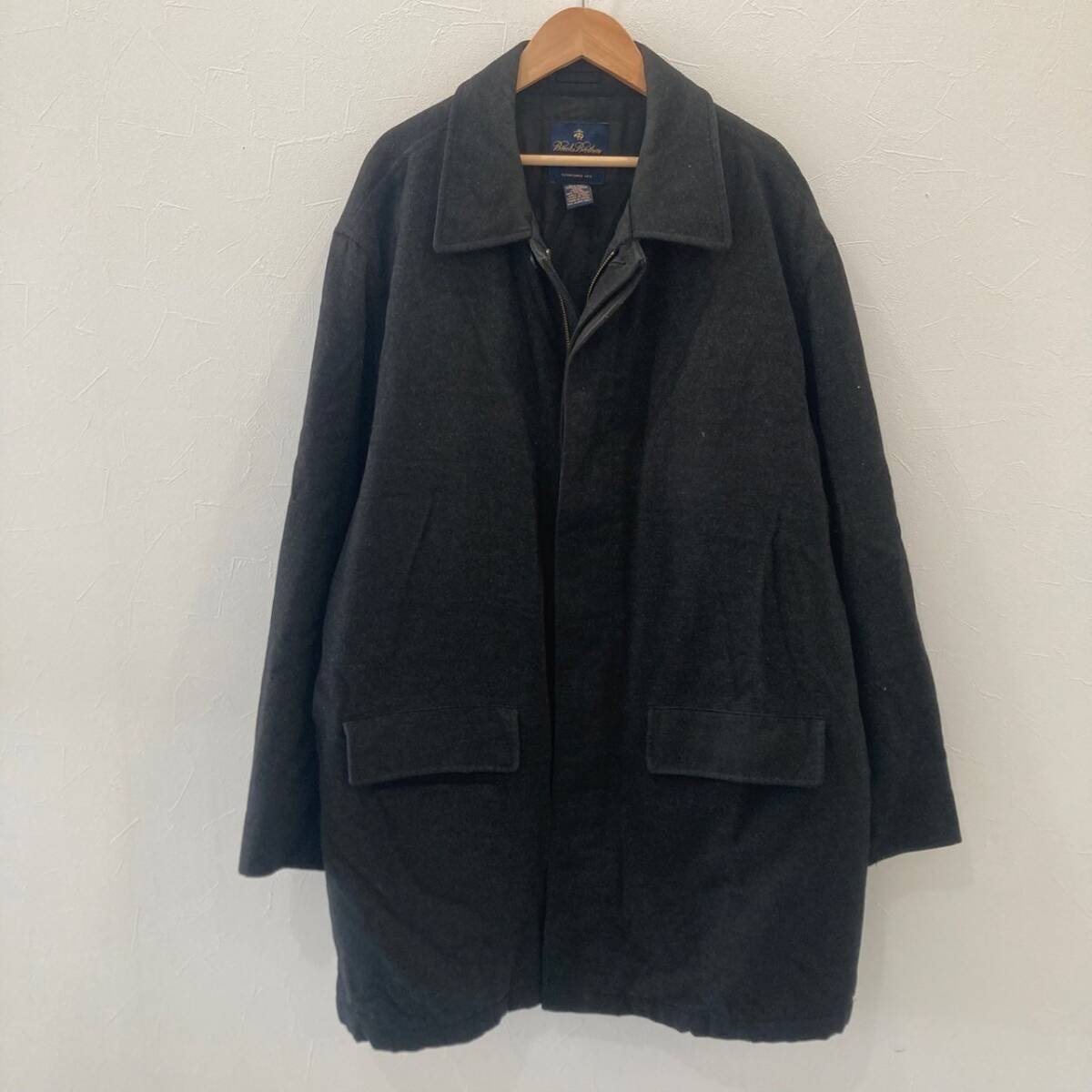 Brooks Brothers/ブルックスブラザーズ 長袖ジップアップウールコート ブラック グレー メンズ L拍卖