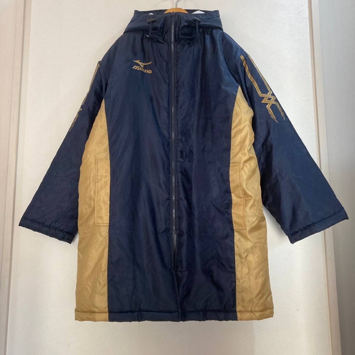MIZUNO/ミズノ 長袖 中綿ジャケットベンチコート ネイビー 紺 メンズ F拍卖
