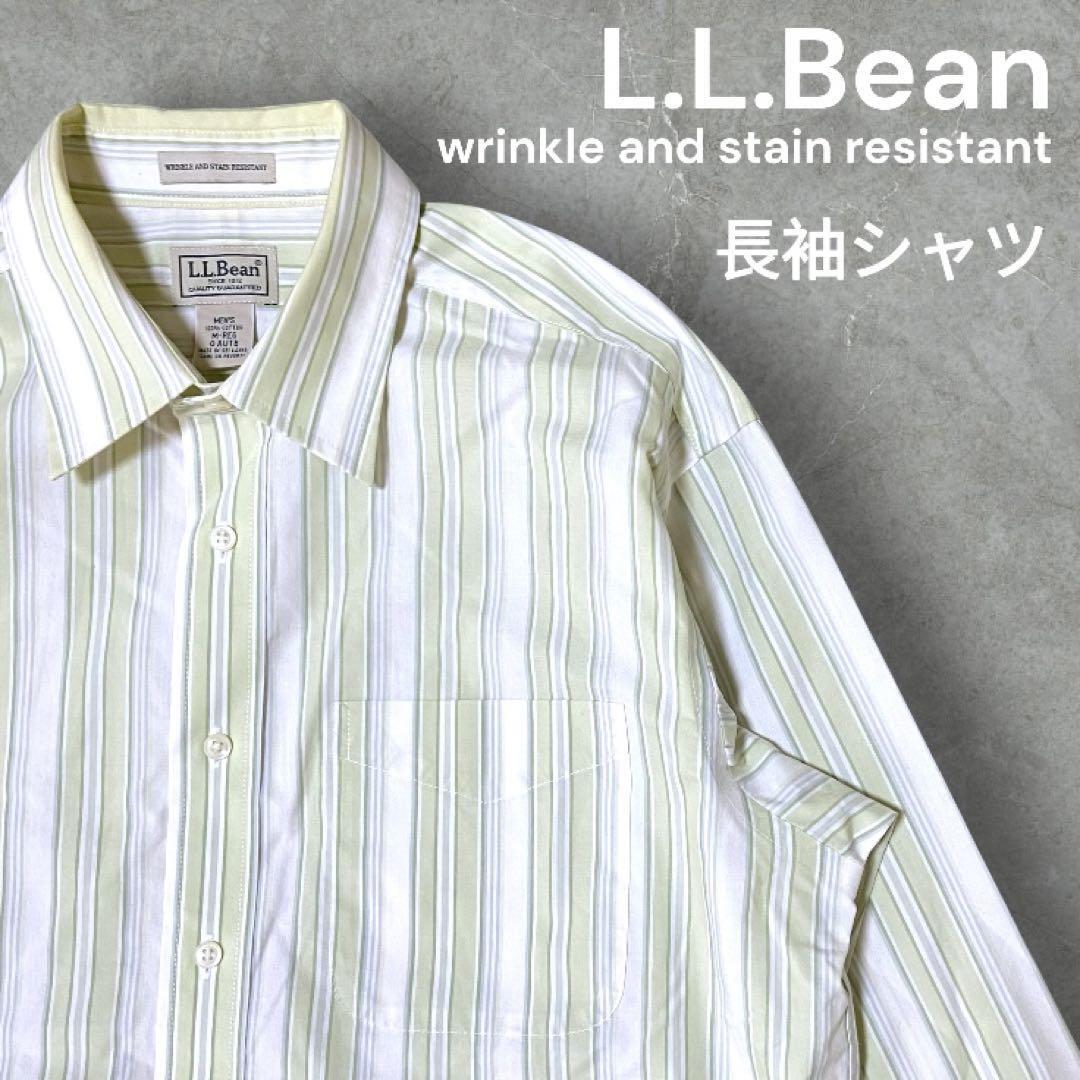 【人気】L.L.Bean wrinkle and stain resistant エルエルビーン リンクル アンド ステイン レジスタント 長袖シャツ M スリランカ製 メンズ拍卖