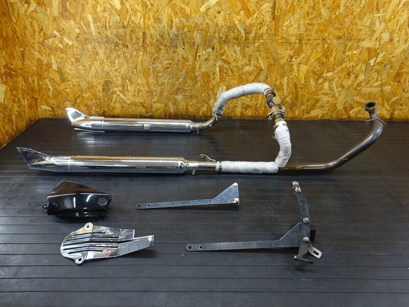 【250933】ドラッグスター1100(VP13J-009)◆ 社外マフラー エキパイ サイレンサー 左右出し アメリカンドリームス?? フィッシュテール拍卖