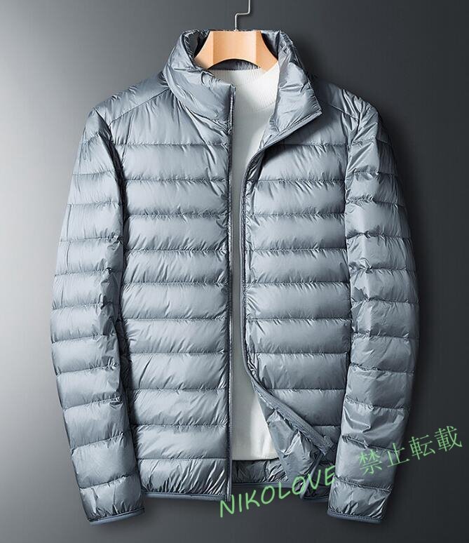 新品 軽量ダウン ダウンジャケット メンズ アウトドア 撥水 防風 極暖ダウン ライト ダウン インナーダウン ビジネス グレー2XL拍卖