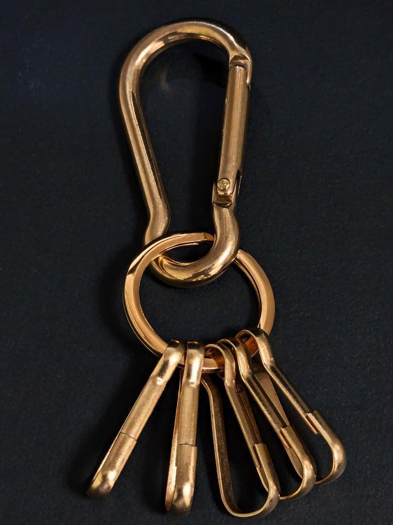 真鍮製 メンズ キーリング キーフック キーホルダー アメカジ 拍卖