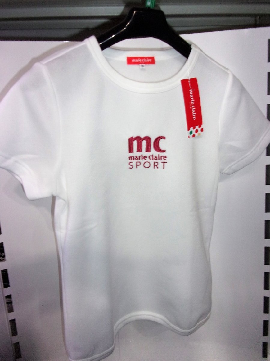 新品 marie claire マリクレール レディース 半袖裏起毛シャツ オフホワイト/M 処分特価拍卖