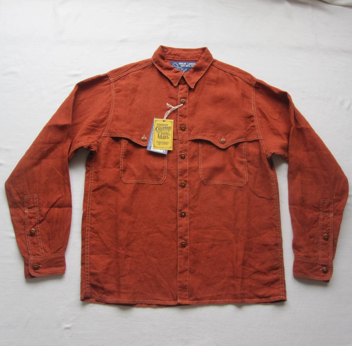 ☆新品 フリーホイーラーズ "WILDLIFE OBSERVER" リネン シャツ (M) / オレンジ / FREEWHEELERS拍卖