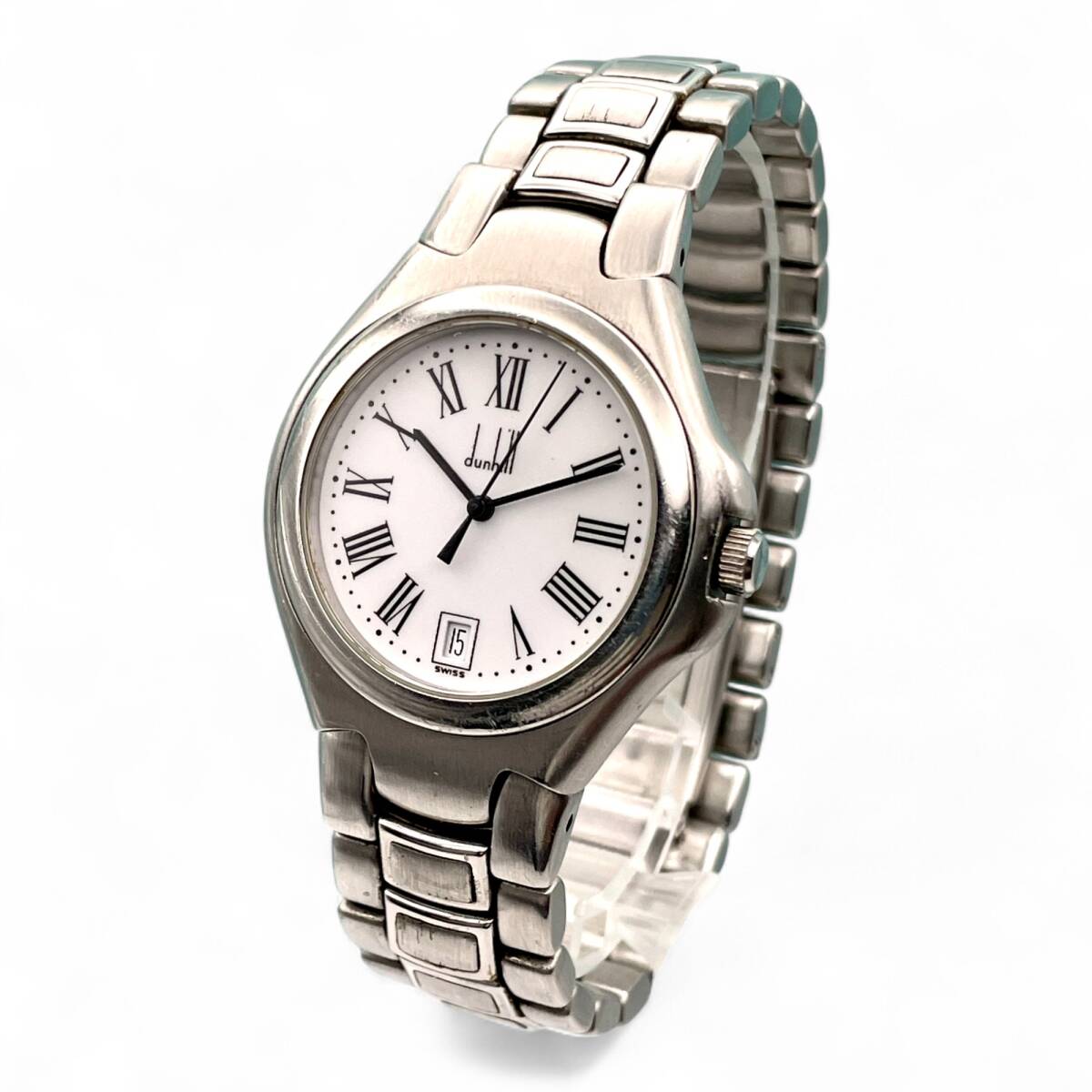 美品■稼働 Dunhill ダンヒル ロンディニウム メンズ レディース 腕時計 クオーツ 高級ブランド シルバー ビジネス フォーマル 4912-7075拍卖