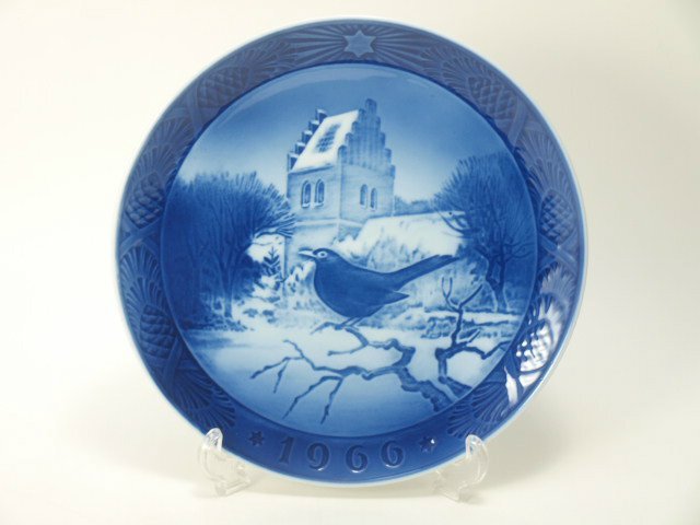 ★★Royal Copenhagen ロイヤルコペンハーゲン イヤープレート 1966年 教会の黒鳥 ※スクラッチ有★AYS29953拍卖