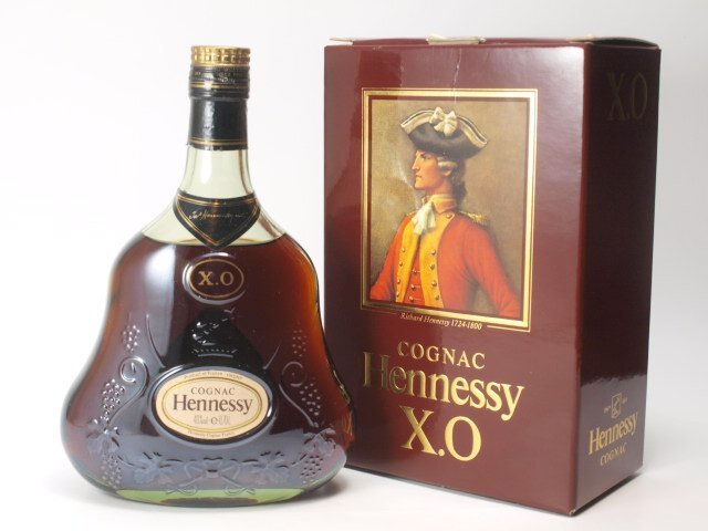 ★★HENNESSY ヘネシー XO 旧ボトル 金キャップ グリーンボトル 700ml/40% 箱付★AY126395拍卖