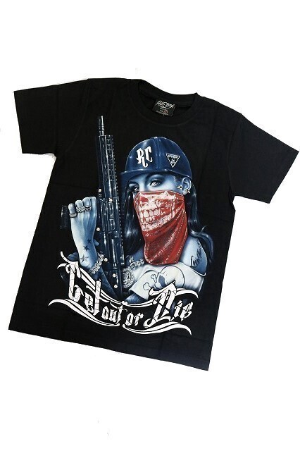 【新品】海外★クール レディー 3D モード Tシャツ 半袖【S】黒◆ギャング ロック ヘビメタ ヒップホップ ダンス HYSTERIC拍卖