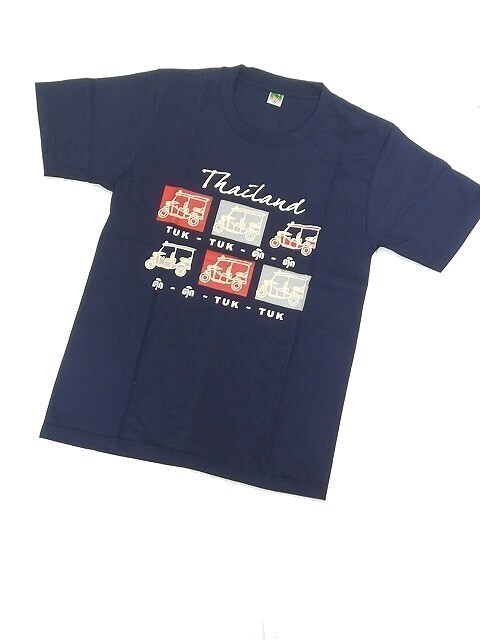 【新品】トゥクトゥク Tシャツ 半袖【M】紺/ネイビー◆TUK TUK THAI タイ THAI 乗り物 バイク 三輪 メンズ レディース拍卖