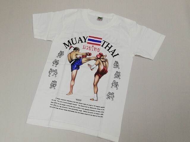 【新品】ムエタイ Tシャツ 半袖【S】白/ホワイト◆MUAY THAI BOXING タイ 総合 格闘技 キックボクシング メンズ レディース 男女拍卖