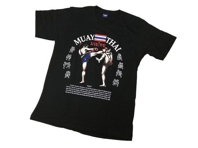 【新品】ムエタイ Tシャツ 半袖【M】黒/ブラック◆MUAY THAI BOXING タイ 総合 格闘技 キックボクシング メンズ レディース 男女拍卖