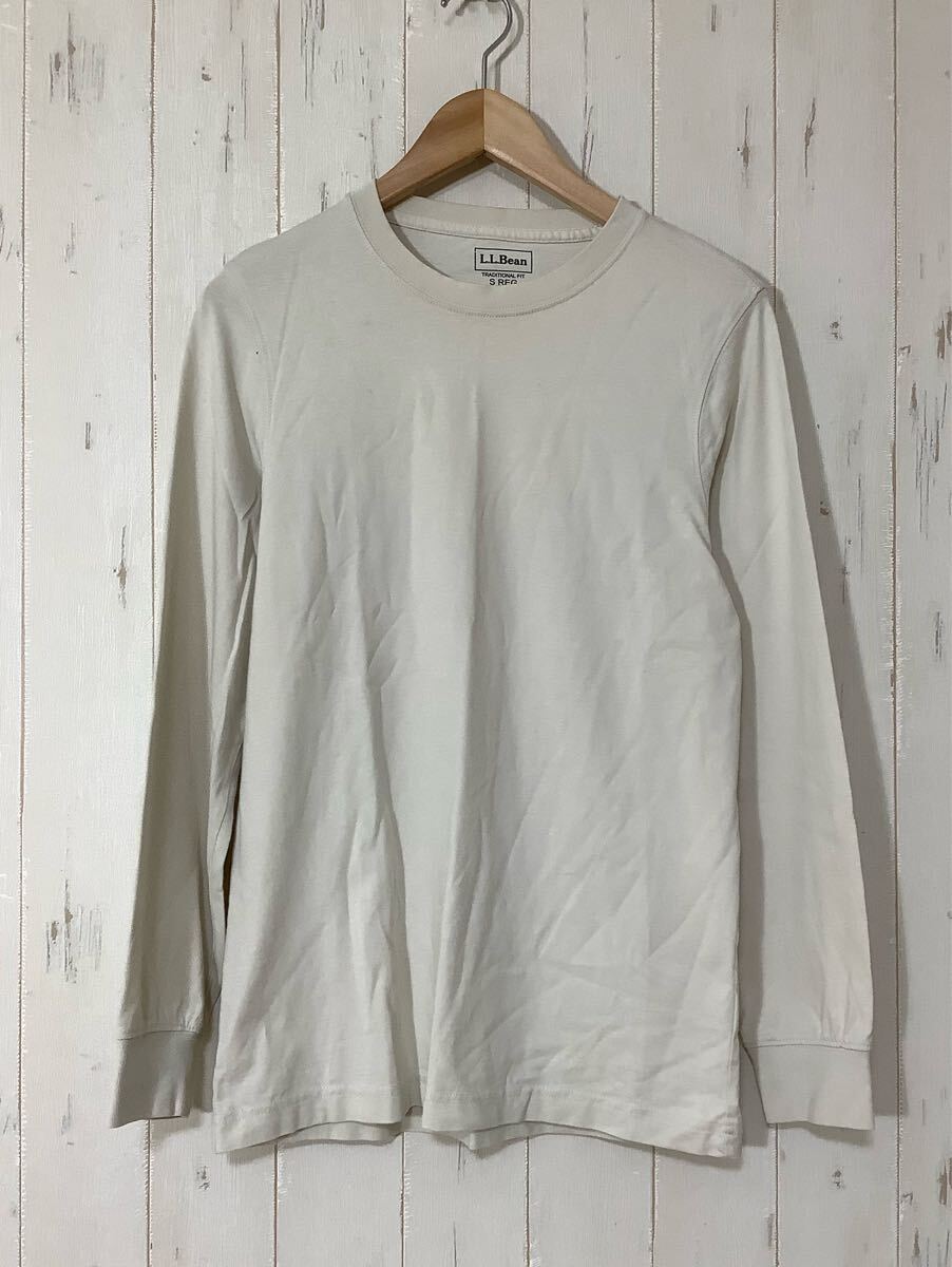 い1759 L.L.Bean エルエルビーン 長袖Tシャツ ロンT S ベージュ TRADITIONAL FIT 拍卖